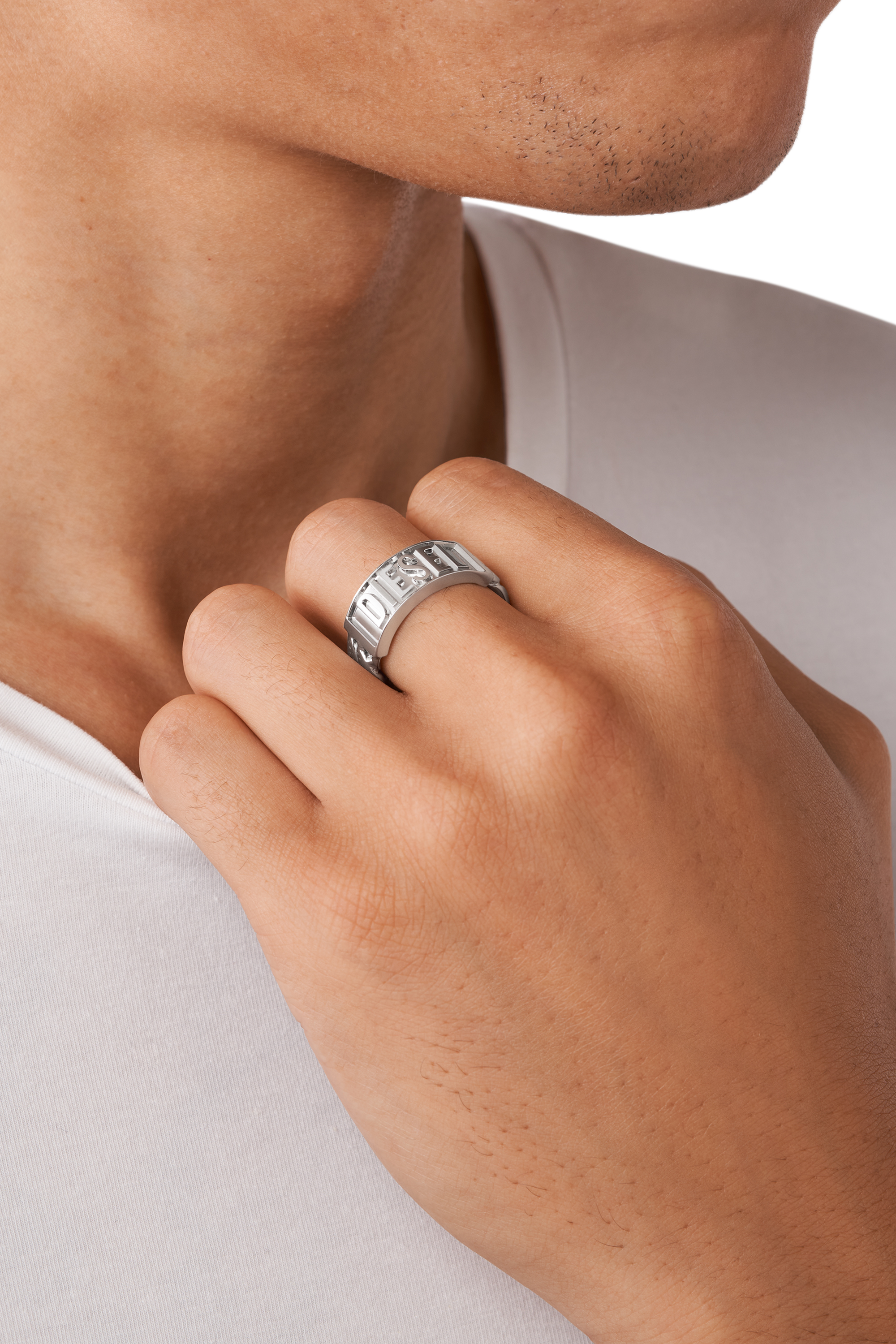 Diesel - DX1347, Bague en acier  inoxydable Homme in Gris argenté - 3