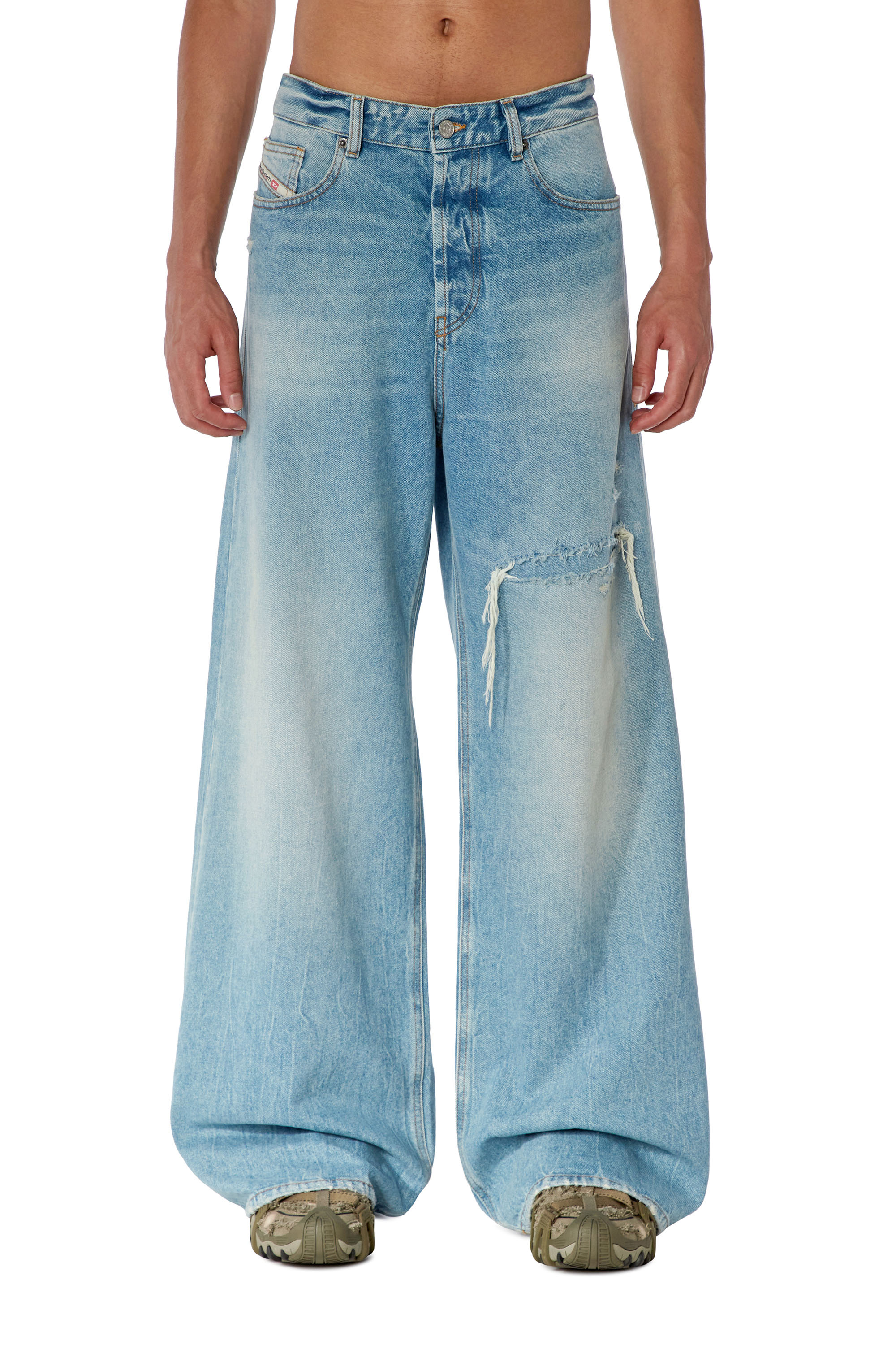 Diesel - Relaxed Jeans D-Rise 09E25 Homme, Bleu Clair - Image 1