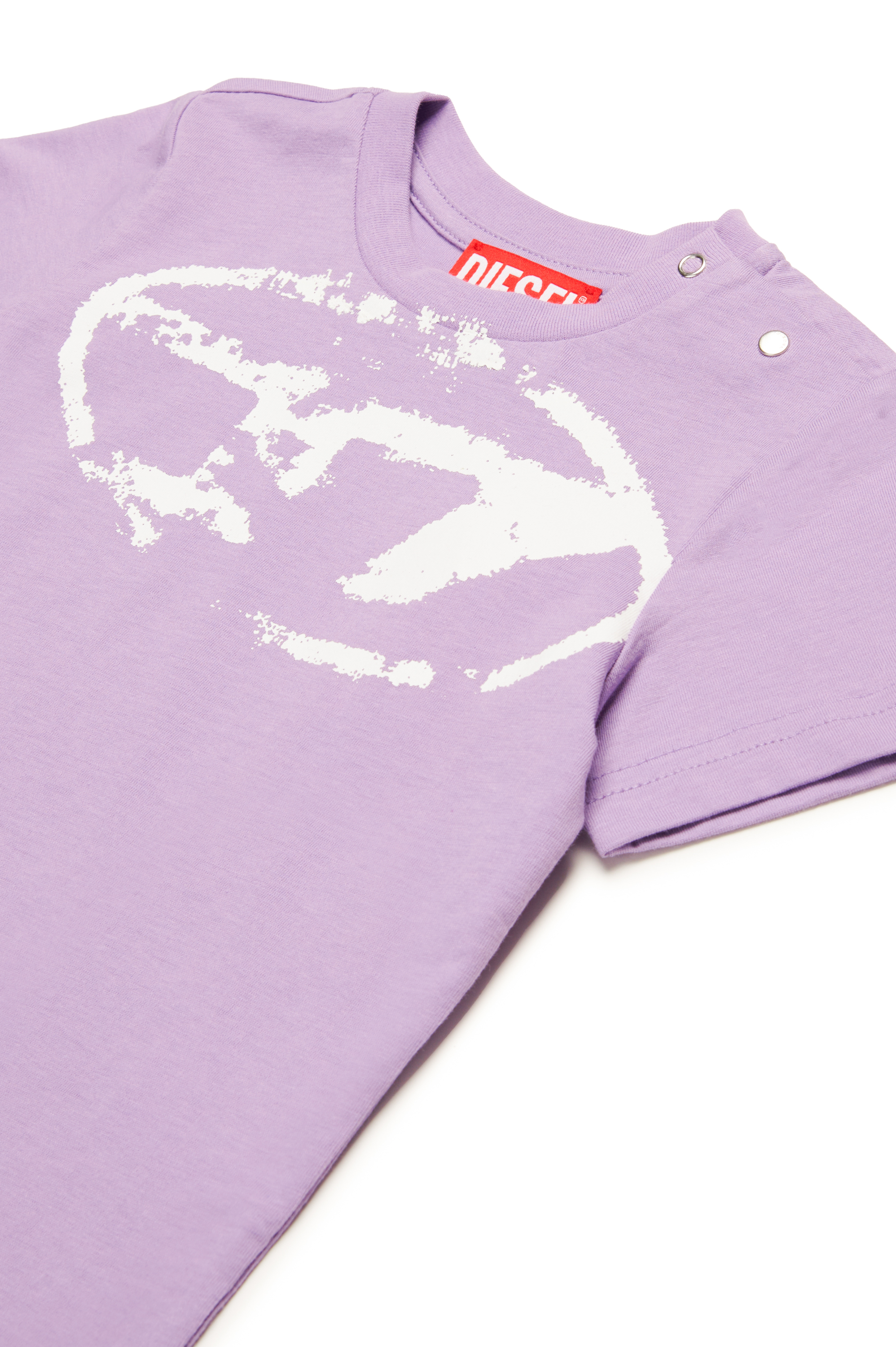 Diesel - TBOXTN14B, T-shirt avec logo Oval D effet vieilli Mixte in Violet - 3