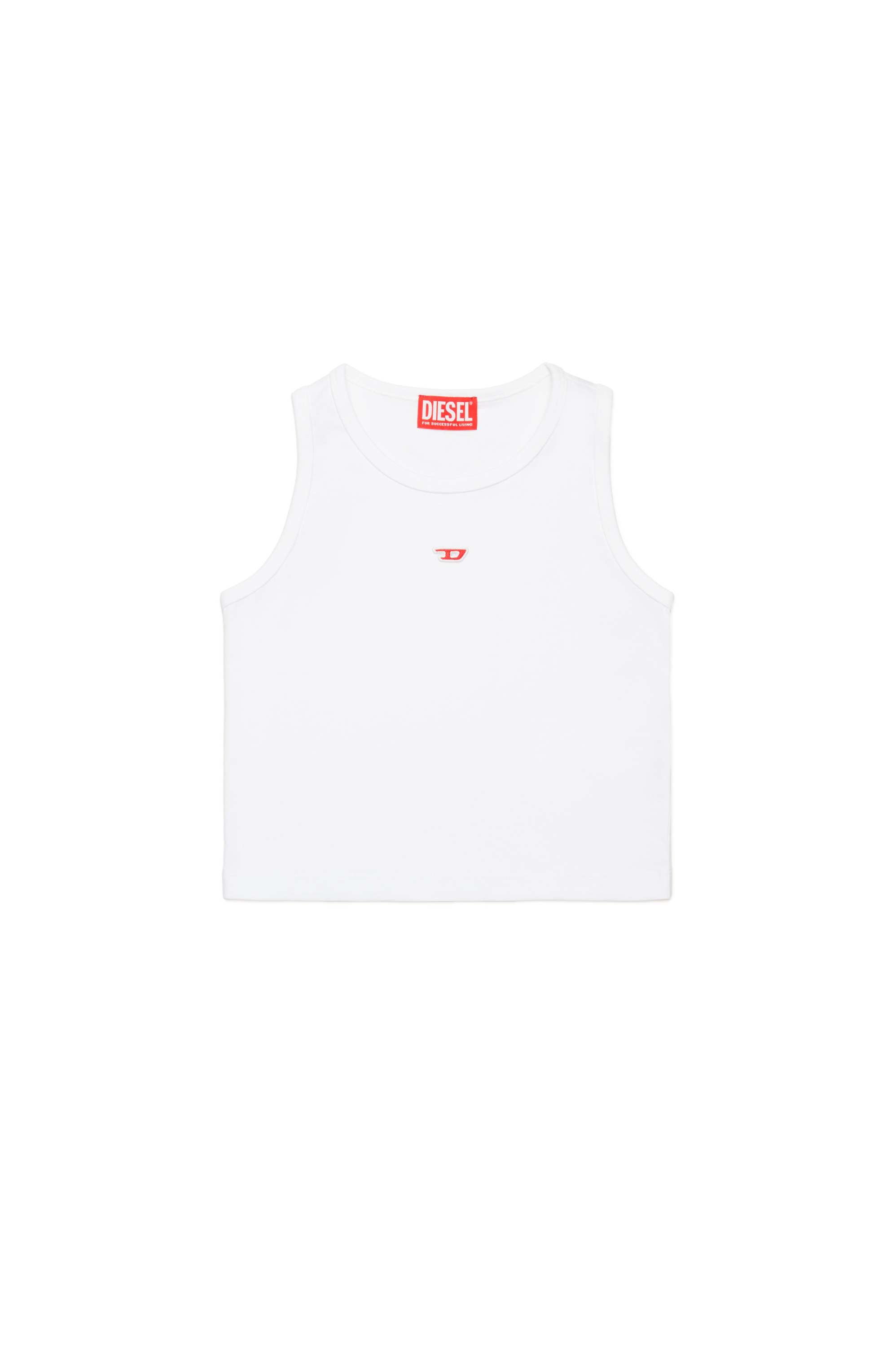 Diesel - TASPYRD, Débardeur avec empiècement logo D Femme in Blanc - 1