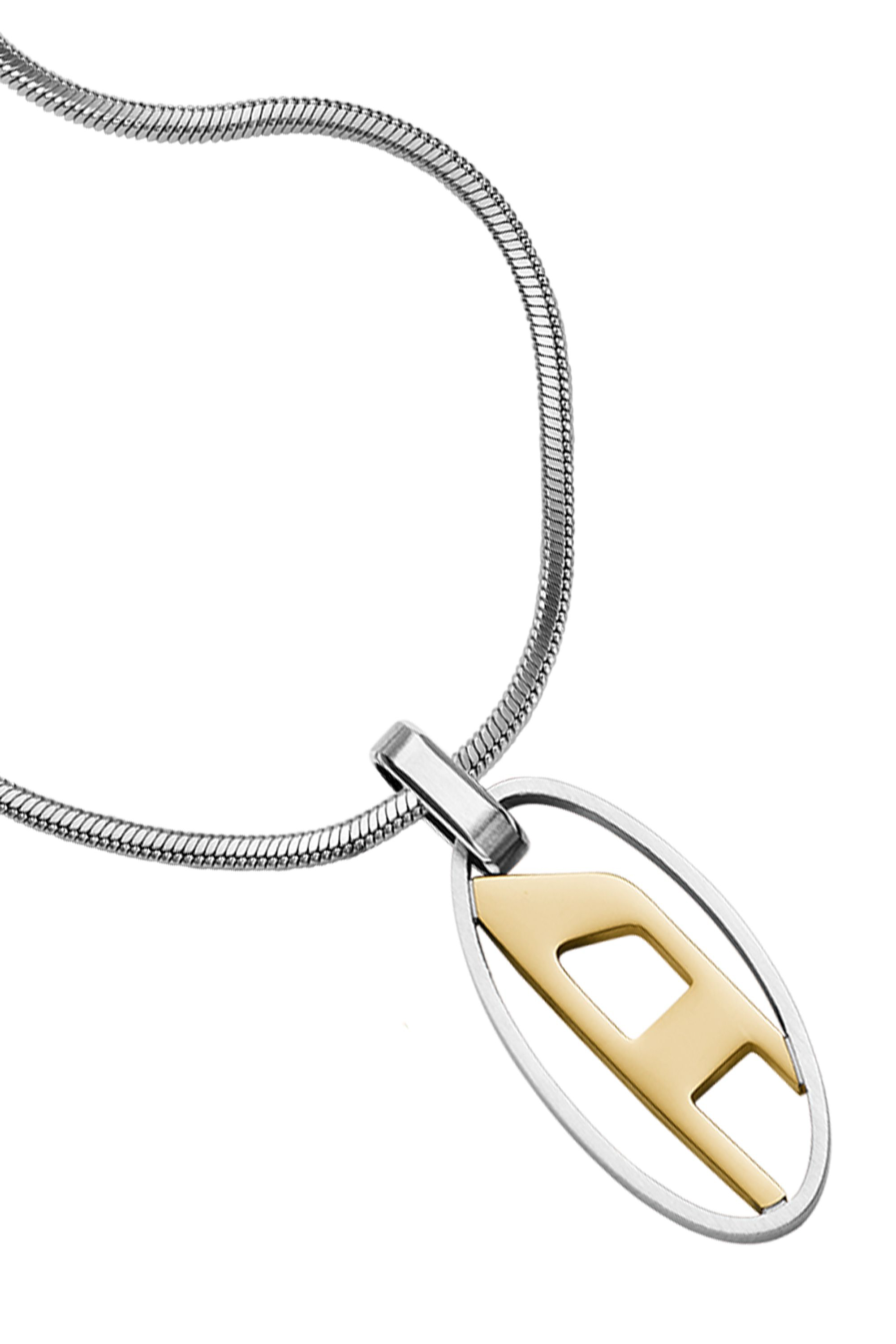 Diesel - DX1421, Collier pendentif en acier inoxydable bicolore Mixte in Gris argenté - 1