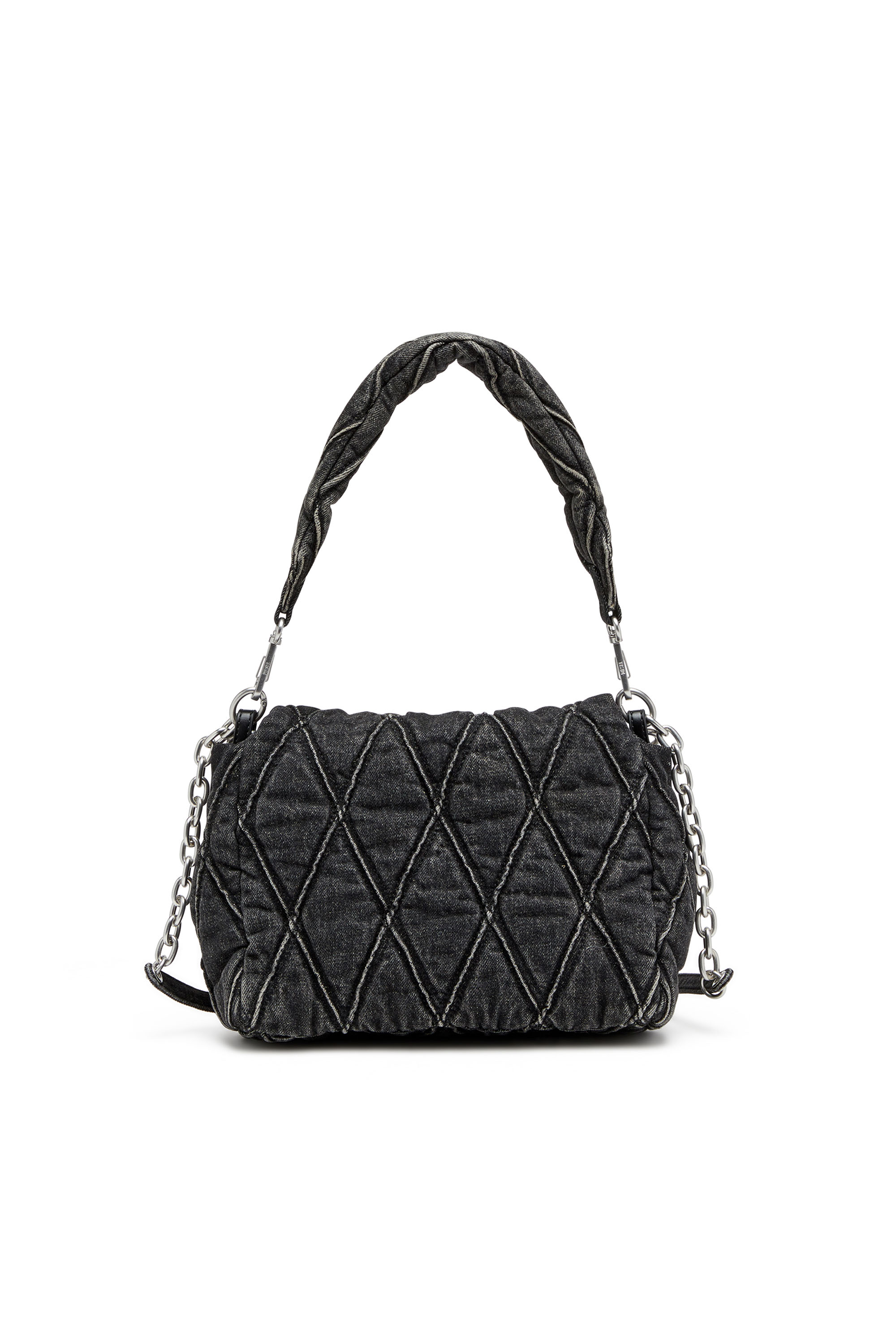 Diesel - CHARM-D SHOULDER M, Charm-D M-Sac à bandoulière en denim matelassé Femme in Noir - 2