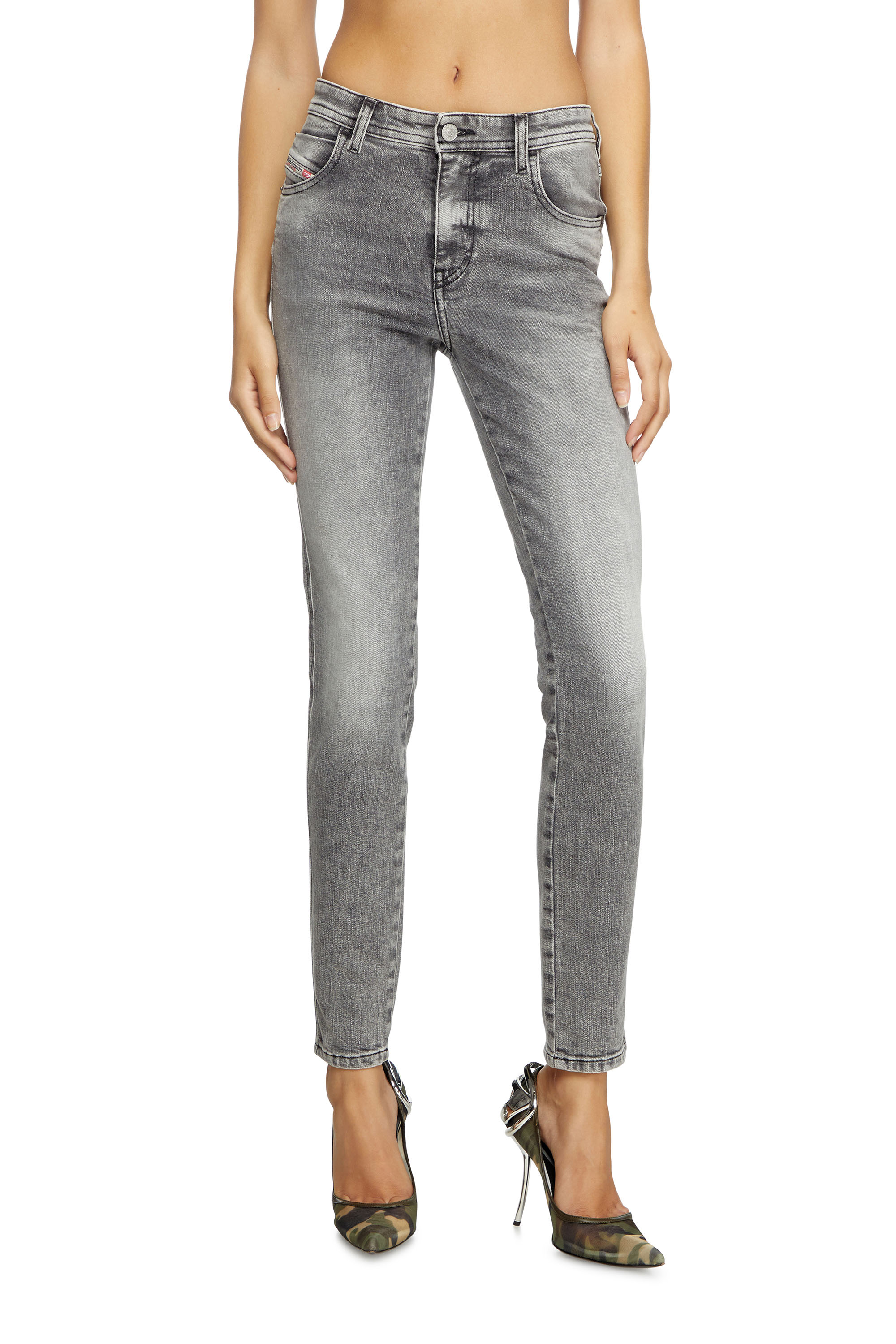 Diesel - Skinny Jeans 2015 Babhila 09L41 Femme, Gris Clair - Image 2