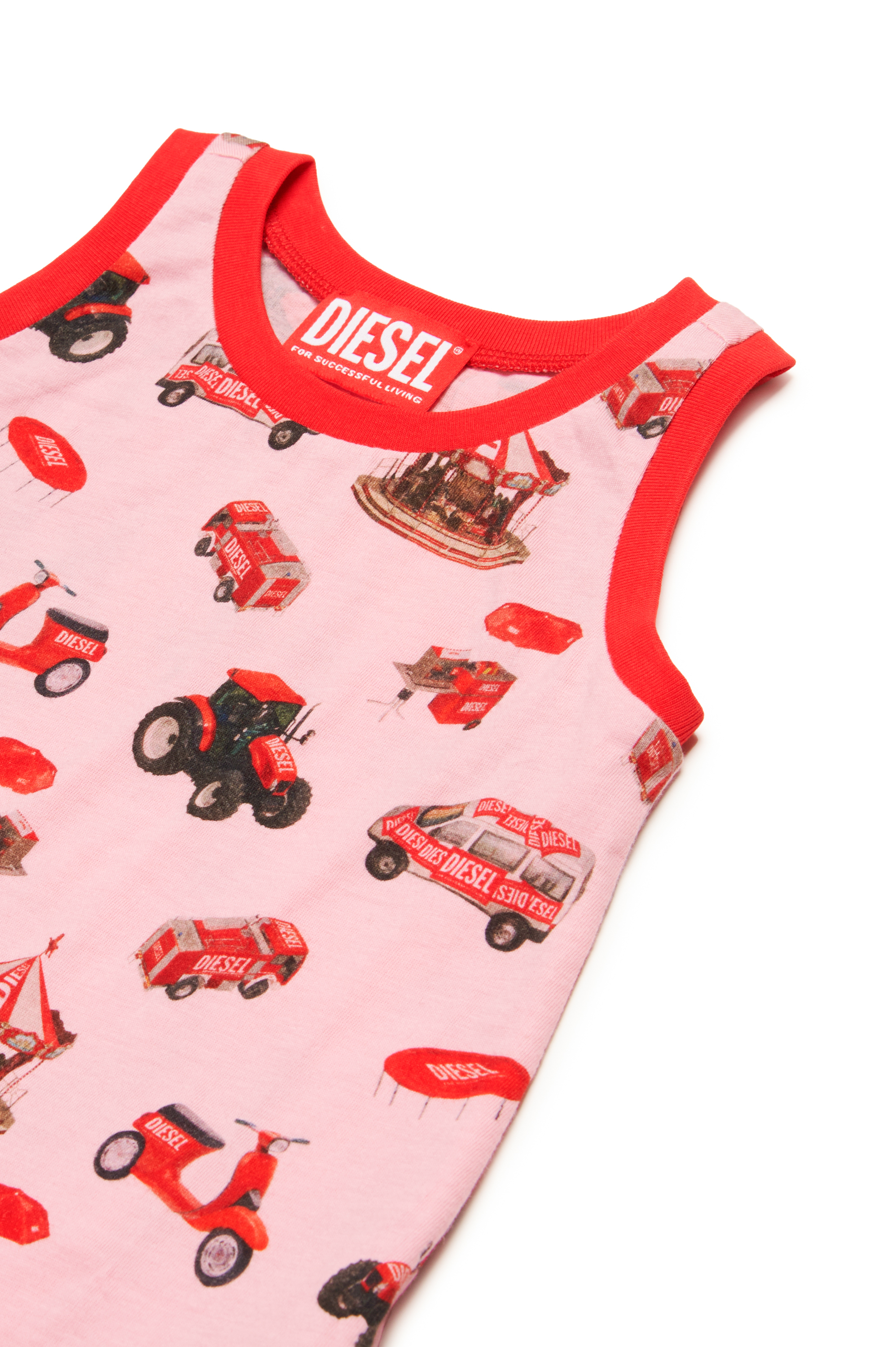 Diesel - MCURBIB, Robe de plage sans manches avec imprimé véhicule Femme in Rose - 3